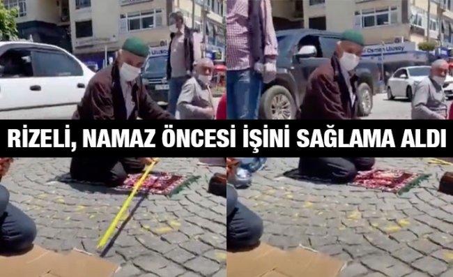 Namazdan Önce Sosyal Mesafe Önlemi Aldı